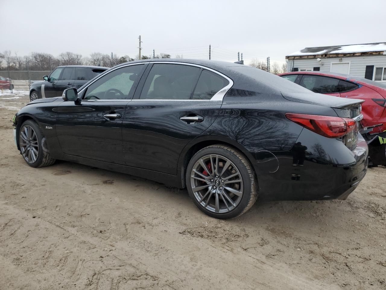2019 Infiniti Q50 VIN JN1FV7ARXKM800157 Copart auction photo, front end / side damage thumbnail 2