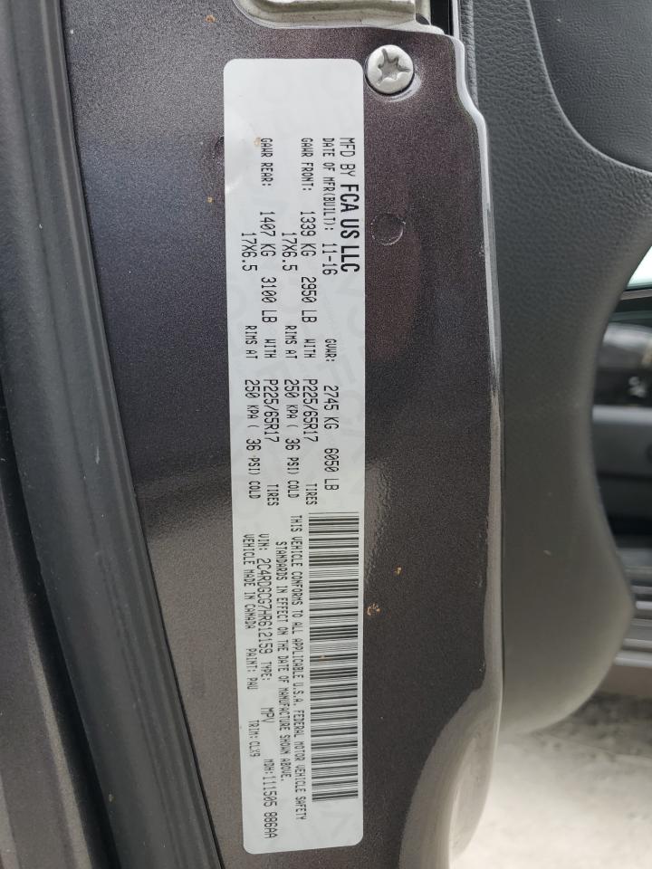 2017 Dodge Caravan VIN 2C4RDGCG7HR612159 Copart auction photo, burn - engine damage thumbnail 13