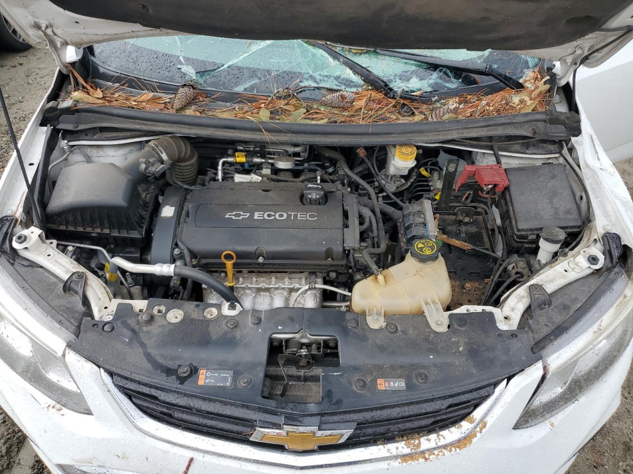 2017 Chevrolet Sonic VIN 1G1JG6SH5H4167652 Copart auction photo, top/roof / front end damage thumbnail 11