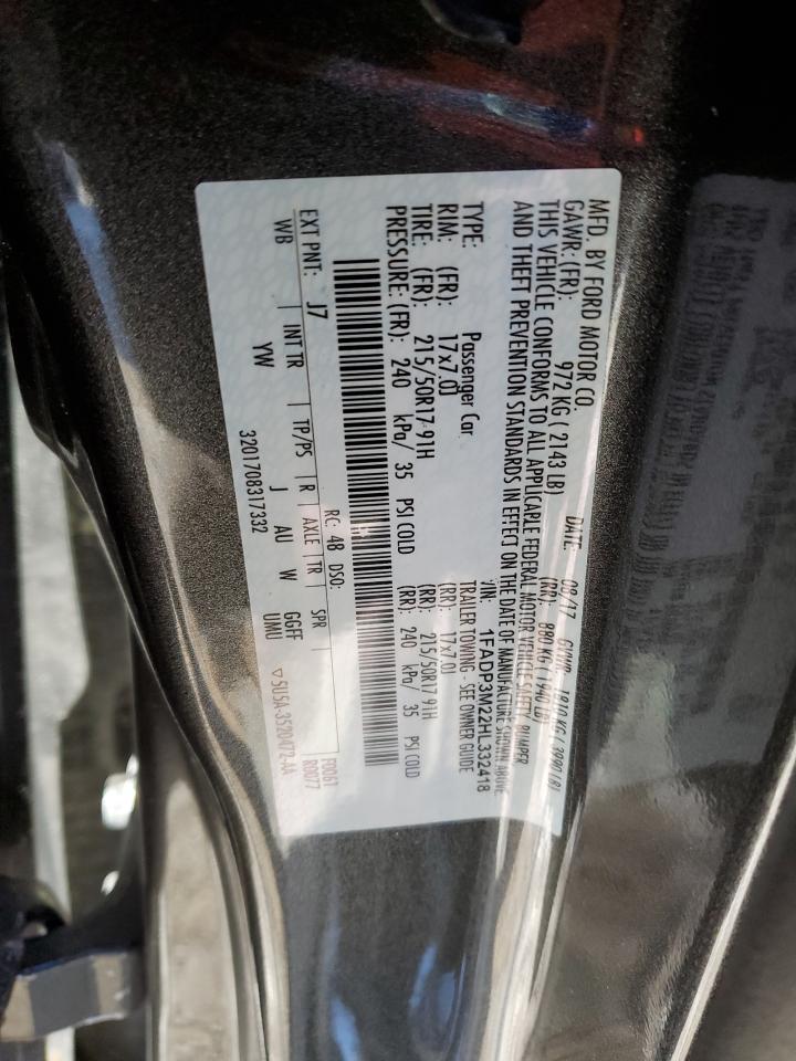 2017 Ford Focus VIN 1FADP3M22HL332418 Copart auction photo, front end / side damage thumbnail 14
