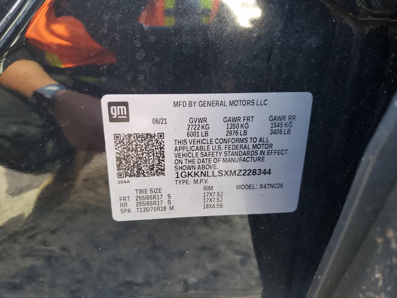 2021 GMC Acadia VIN 1GKKNLLSXMZ228344 Copart auction photo, all over damage thumbnail 13