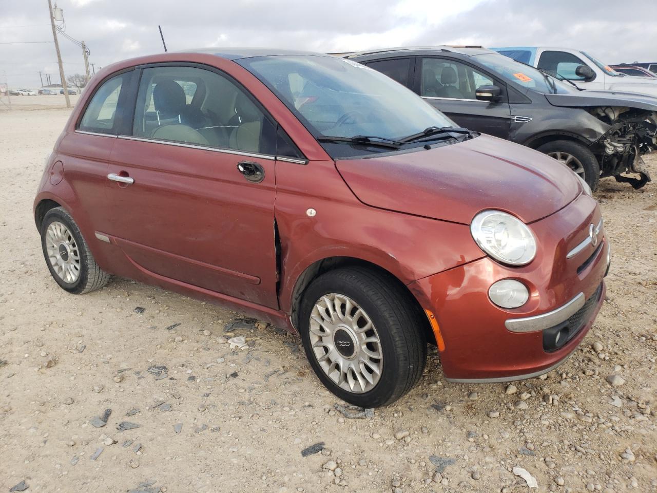 2014 Fiat 500 VIN 3C3CFFCR5ET185783 Copart auction photo, front end damage thumbnail 4