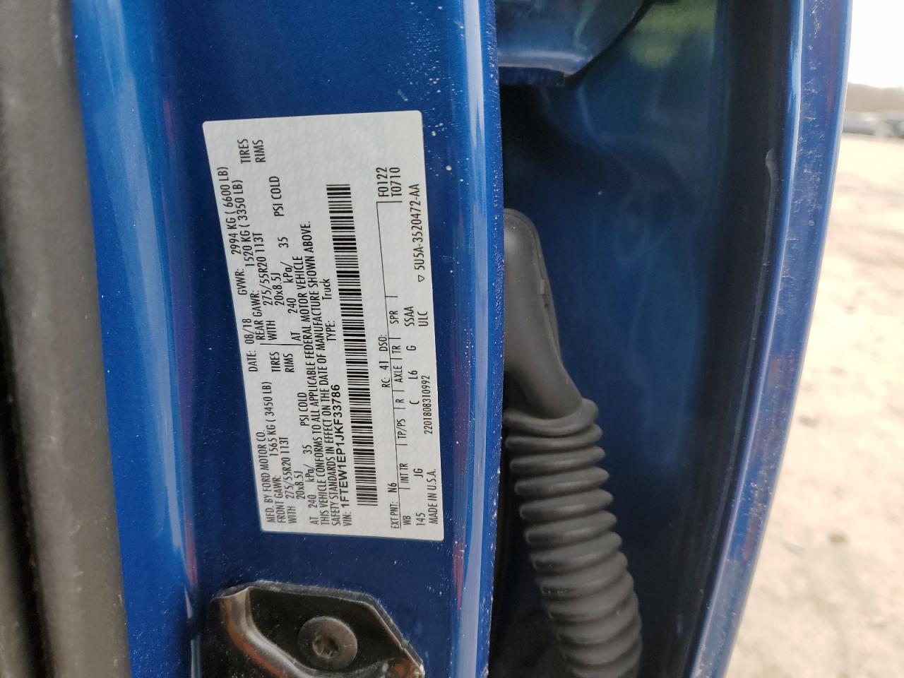 2018 Ford F-150 VIN 1FTEW1EP1JKF33786 Copart auction photo, front end damage thumbnail 12