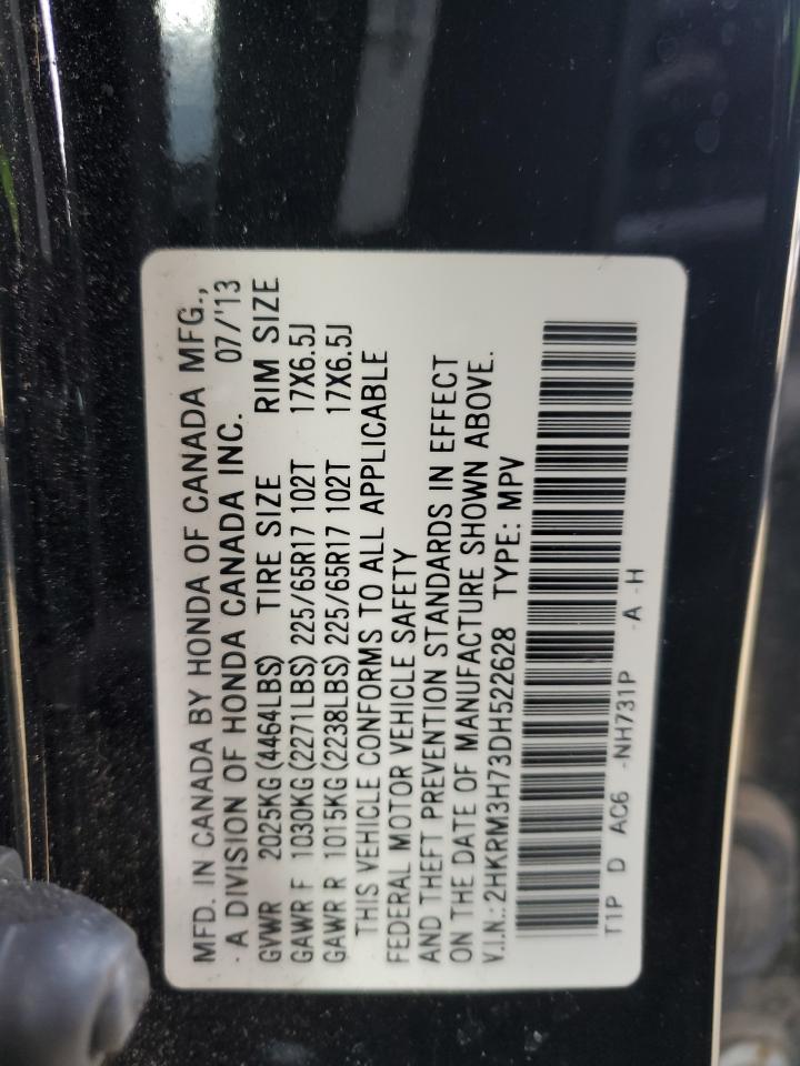 2013 Honda CR-V VIN 2HKRM3H73DH522628 Copart auction photo, front end damage thumbnail 13