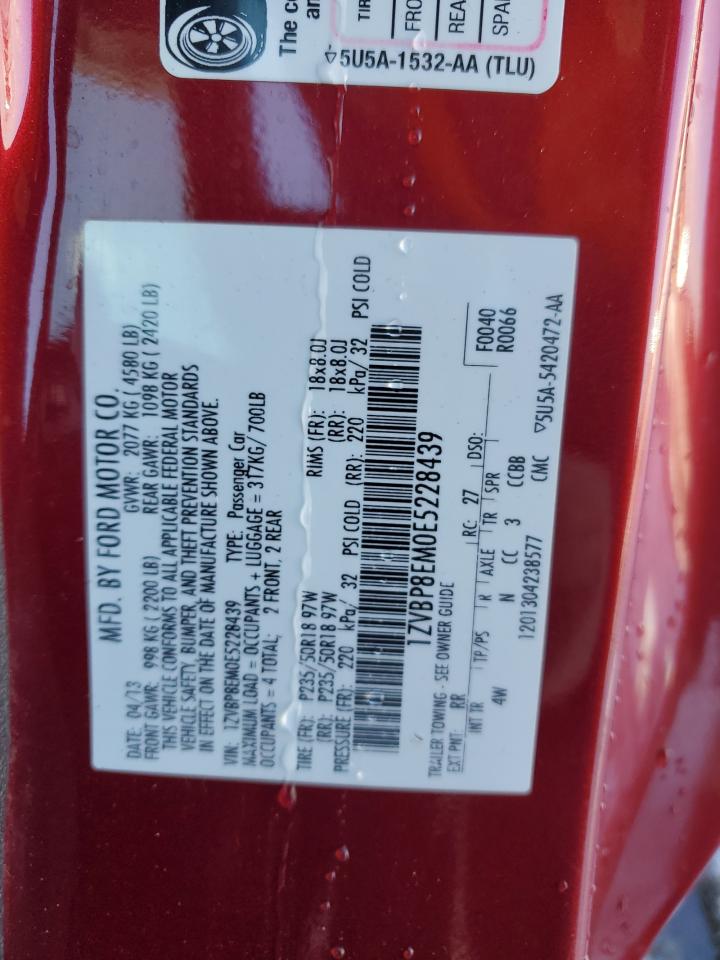 2014 Ford Mustang VIN 1ZVBP8EM0E5228439 Copart auction photo, front end / minor dent/scratches damage thumbnail 12