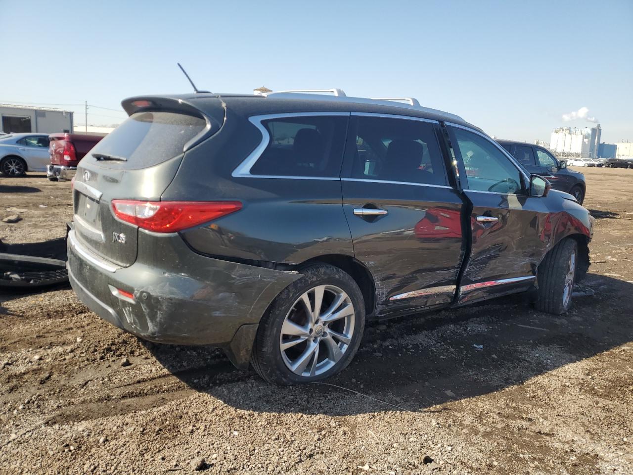 2013 Infiniti JX VIN 5N1AL0MM7DC339539 Copart auction photo, front end / side damage thumbnail 3