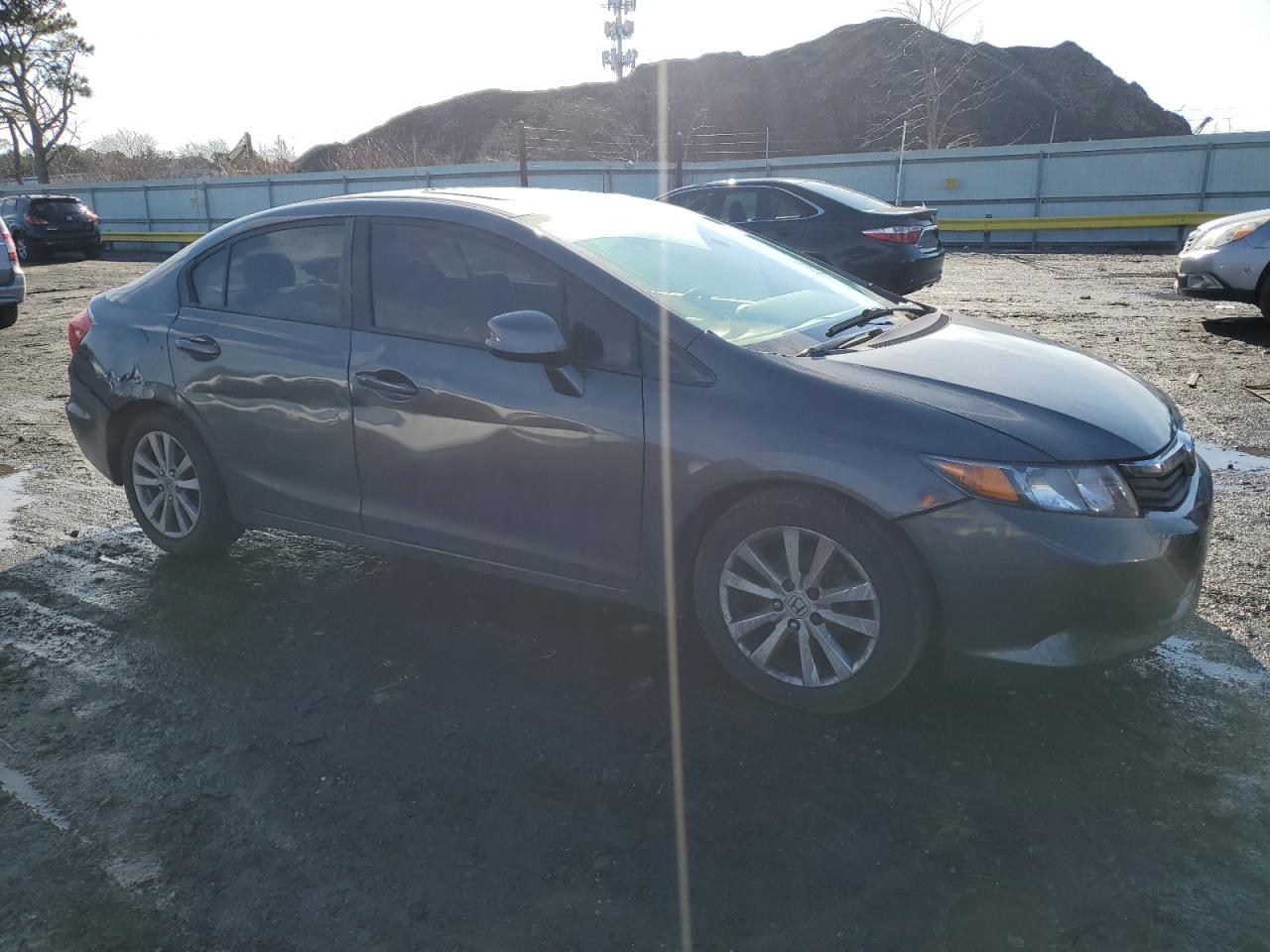 2012 Honda Civic VIN 19XFB2F87CE054243 Copart auction photo, side / rear end damage thumbnail 4