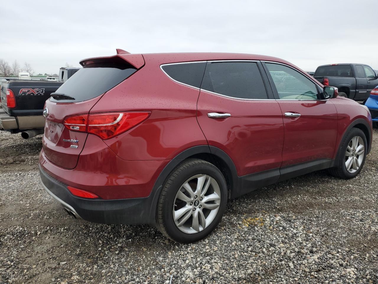 2013 Hyundai Santa Fe VIN 5XYZWDLA8DG053191 Copart auction photo, front end / side damage thumbnail 3
