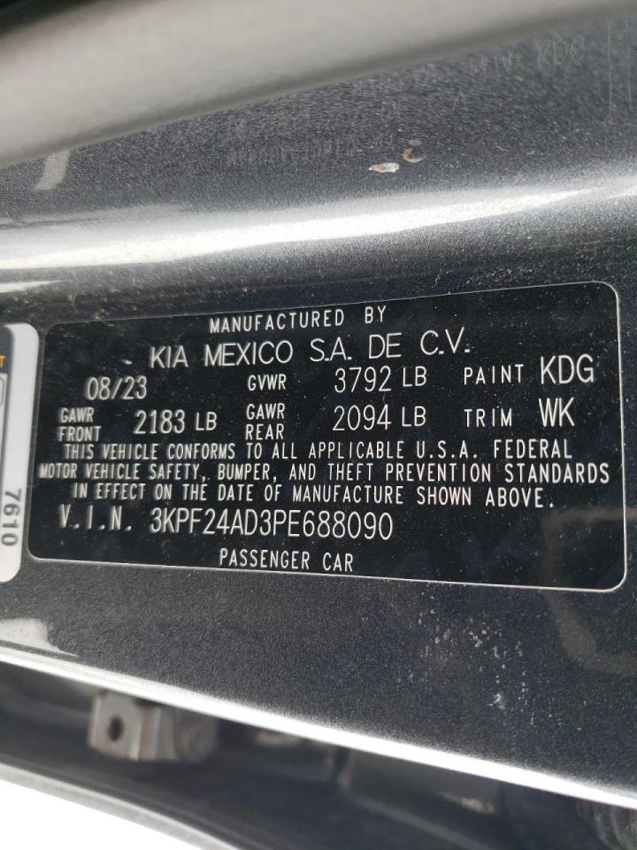 2023 KIA Forte VIN 3KPF24AD3PE688090 Copart auction photo, rear end damage thumbnail 12