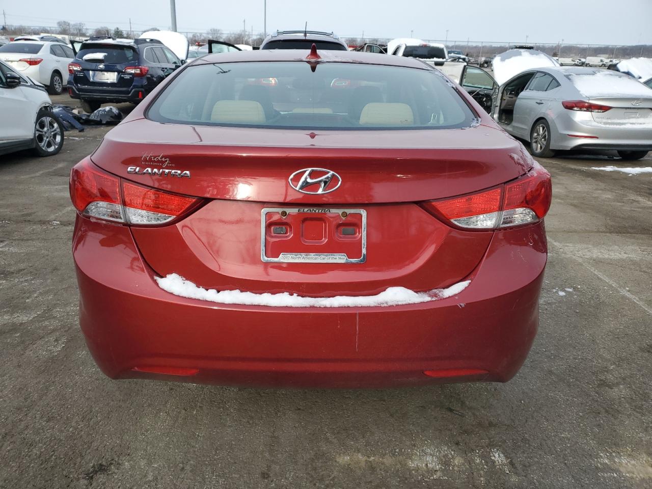 2012 Hyundai Elantra VIN KMHDH4AE3CU331238 Copart auction photo, front end damage thumbnail 6
