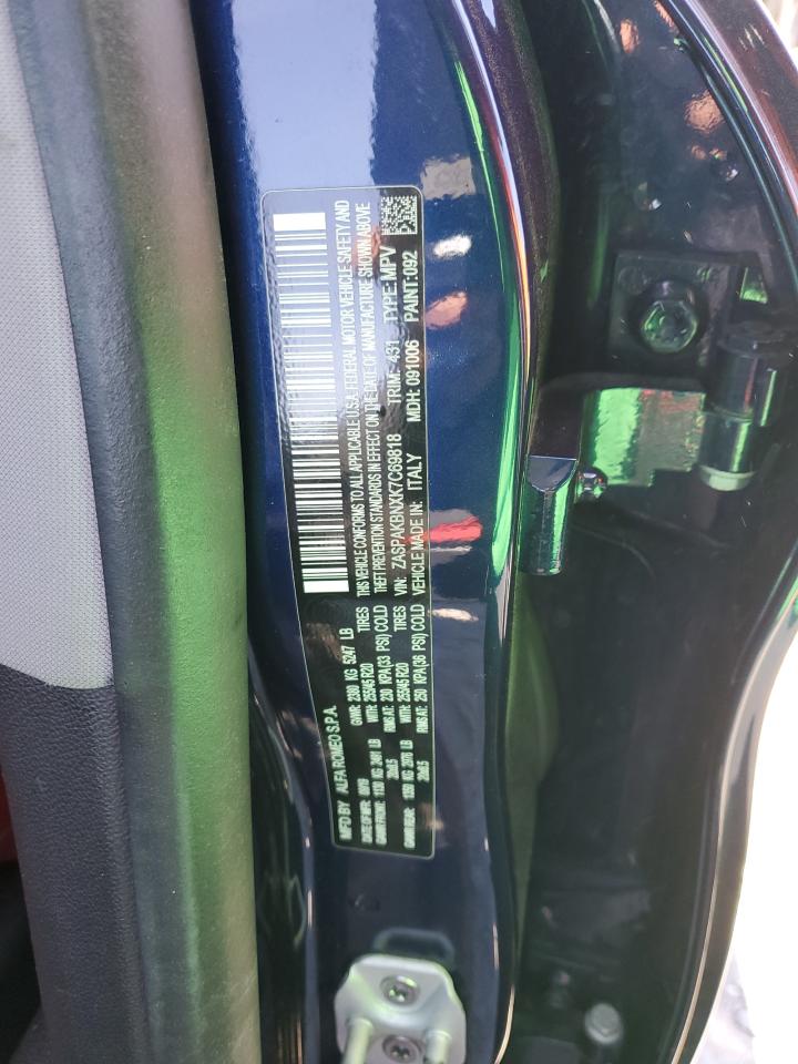 2019 Alfa Romeo Stelvio VIN ZASPAKBNXK7C69818 Copart auction photo, front end / minor dent/scratches damage thumbnail 12