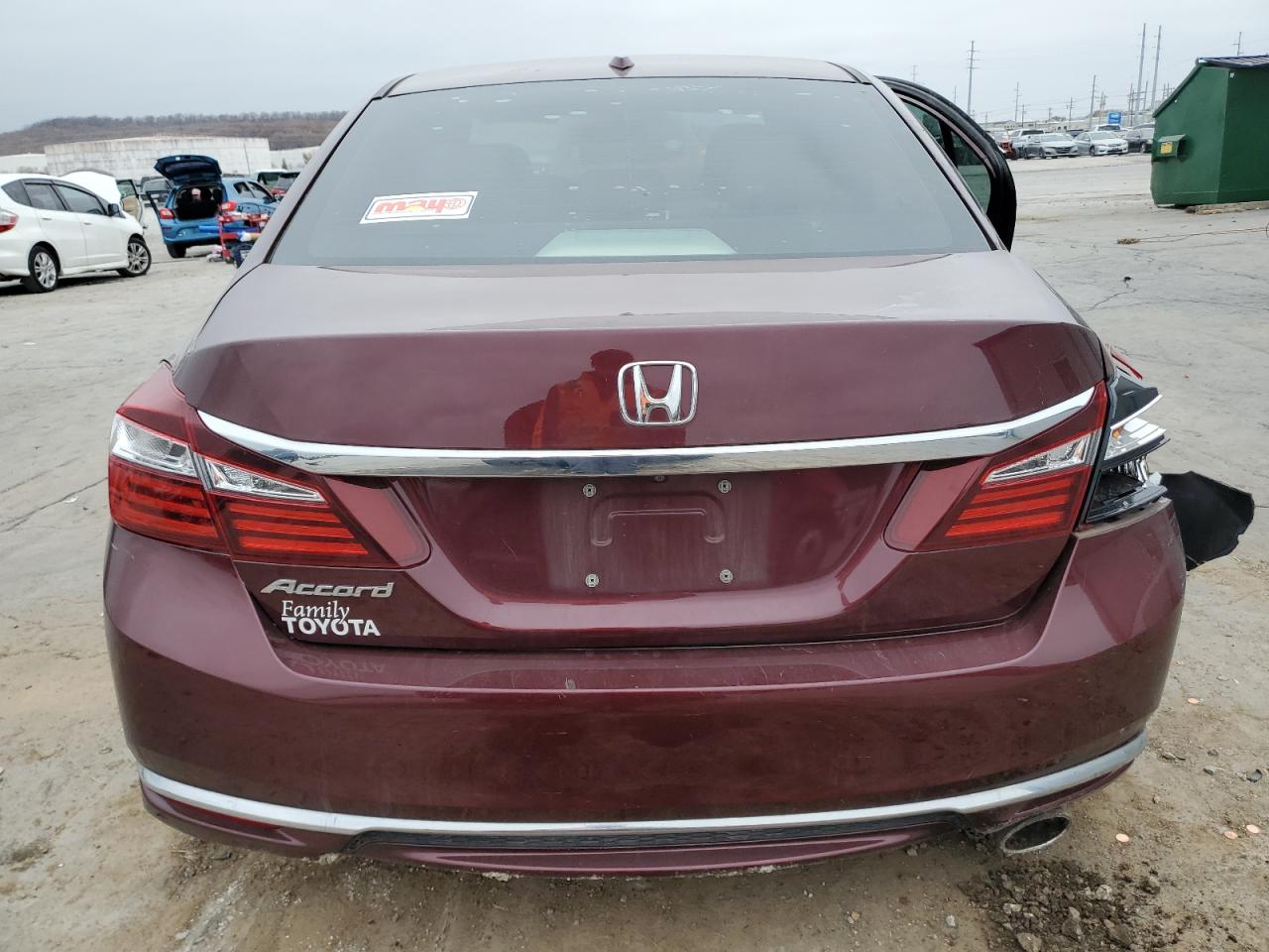 2017 Honda Accord VIN 1HGCR2F87HA104648 Copart auction photo, rear end / side damage thumbnail 6