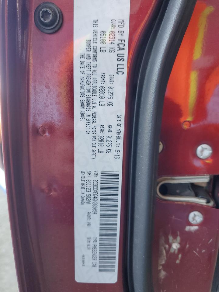 2016 Chrysler 300 VIN 2C3CCAEG4GH269094 Copart auction photo, rear end damage thumbnail 13