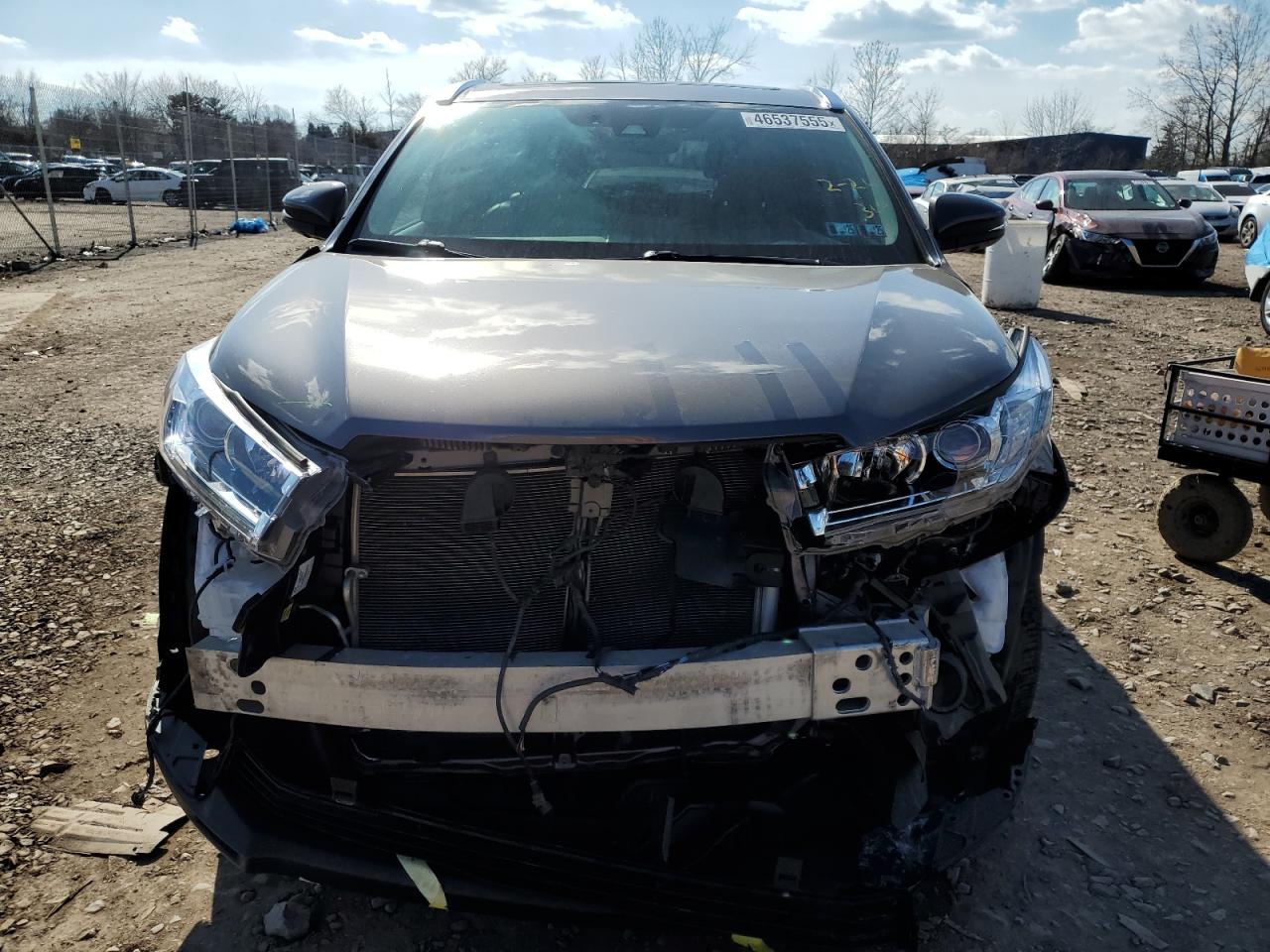 2018 Toyota Highlander VIN 5TDDZRFH7JS874059 Copart auction photo, front end / side damage thumbnail 5