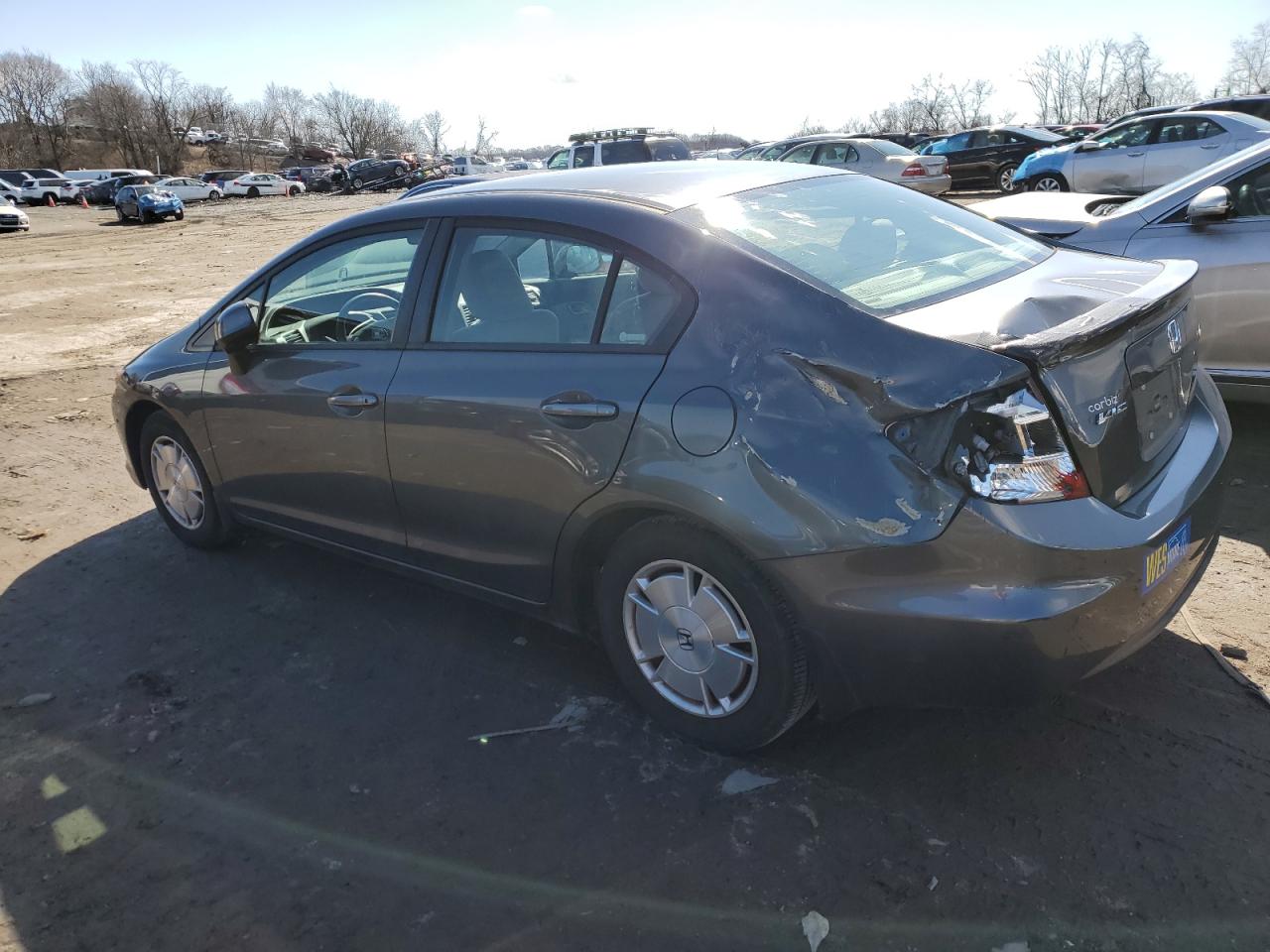 2012 Honda Civic VIN 2HGFB2F60CH554569 Copart auction photo, rear end damage thumbnail 2