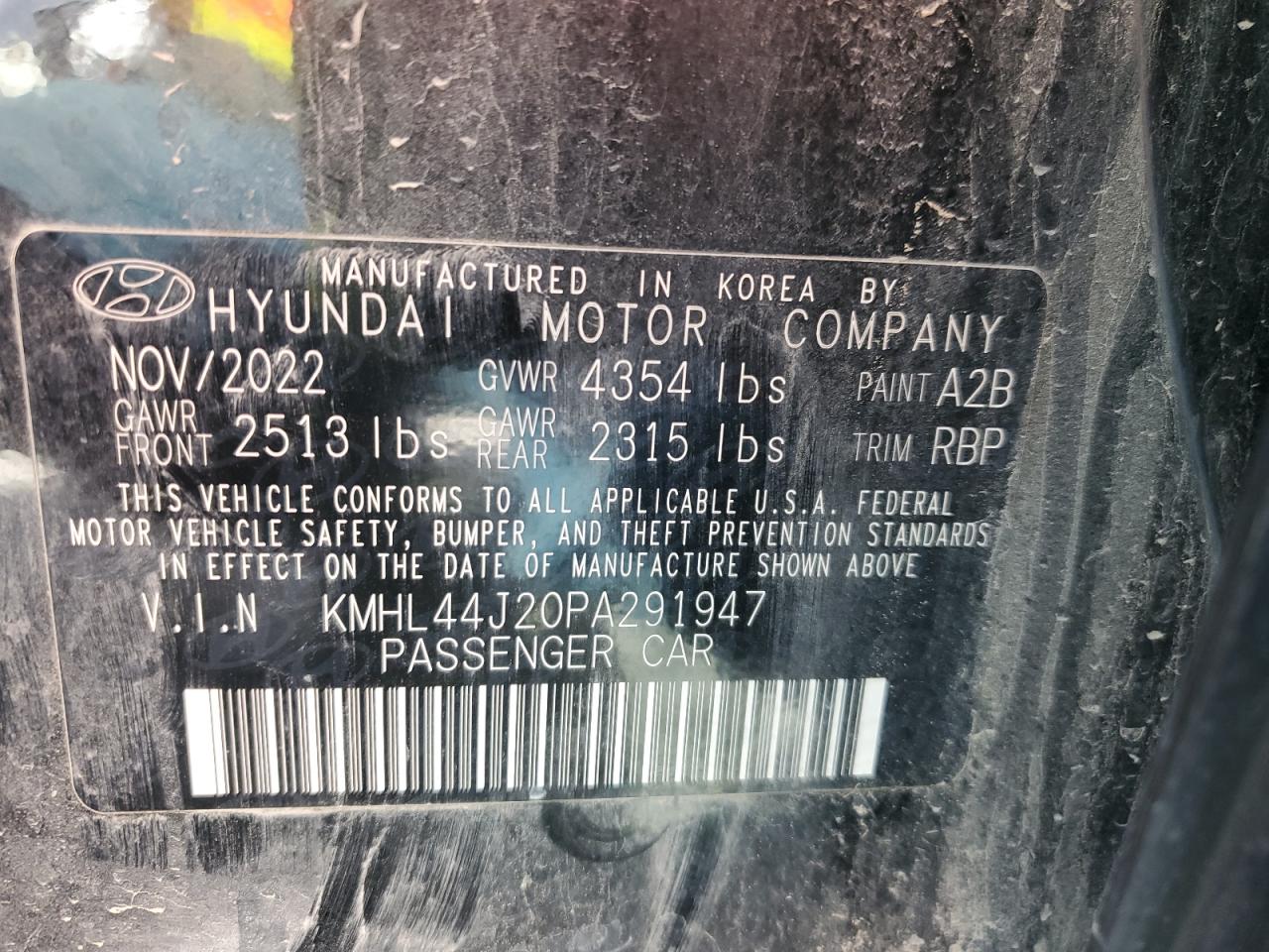 2023 Hyundai Sonata VIN KMHL44J20PA291947 Copart auction photo, side damage thumbnail 14