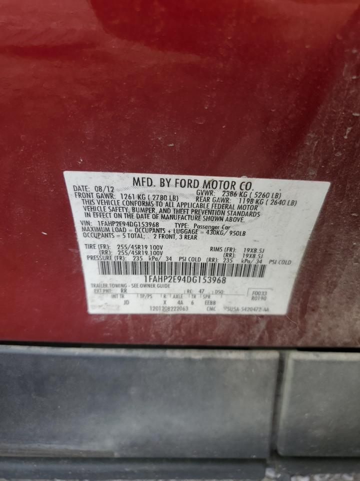 2013 Ford Taurus VIN 1FAHP2E94DG153968 Copart auction photo, front end damage thumbnail 13