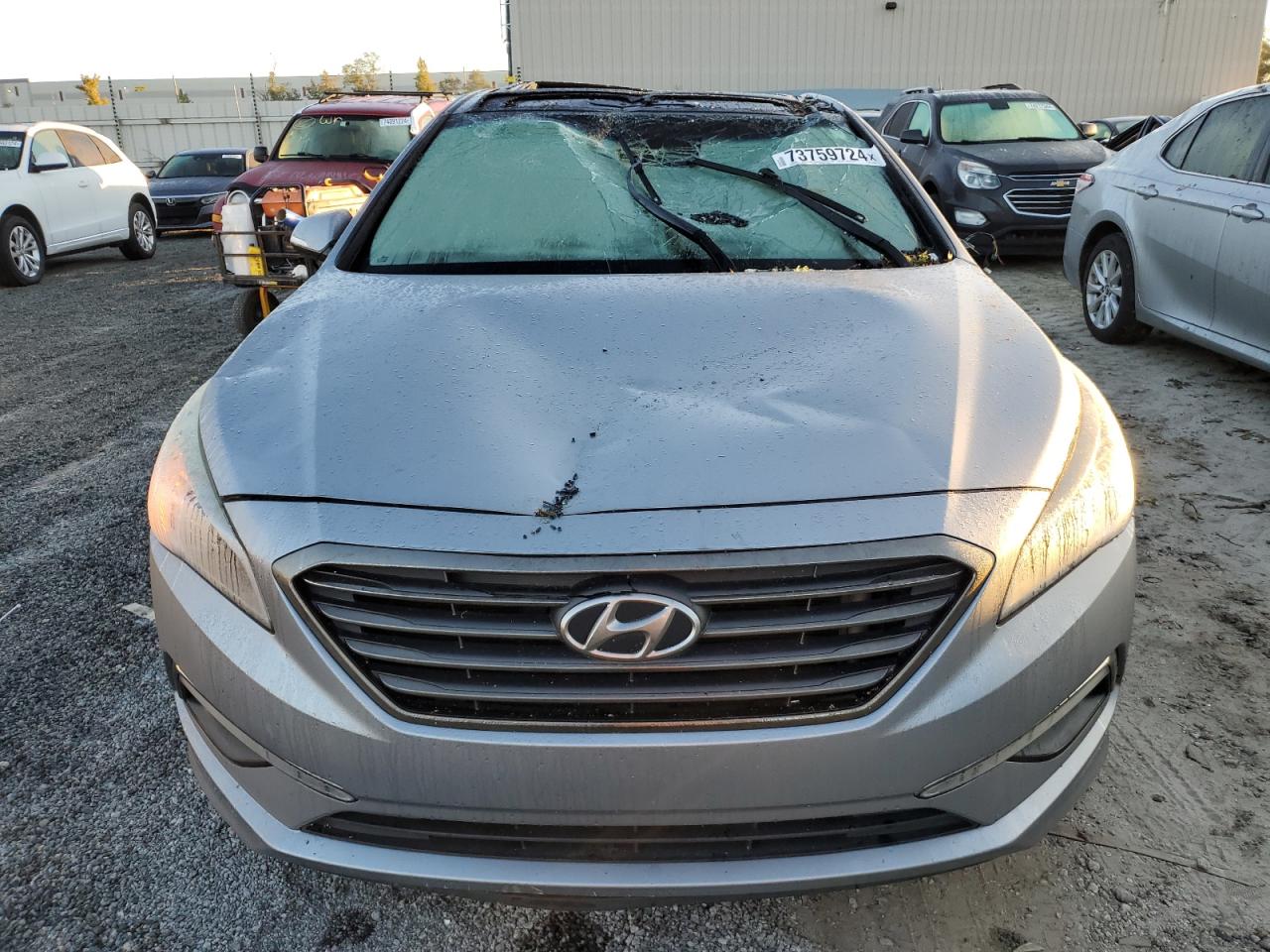 2015 Hyundai Sonata VIN 5NPE34AF9FH065903 Copart auction photo, top/roof damage thumbnail 5