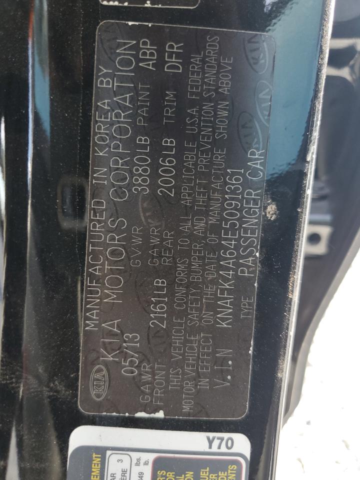2014 KIA Forte VIN KNAFK4A64E5091361 Copart auction photo, all over damage thumbnail 12