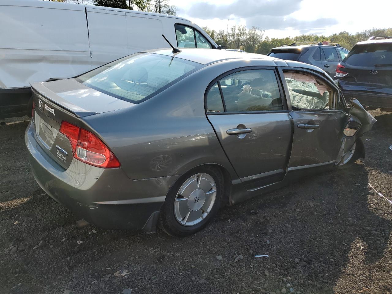 2008 Honda Civic VIN JHMFA36258S014881 Copart auction photo, front end / side damage thumbnail 3