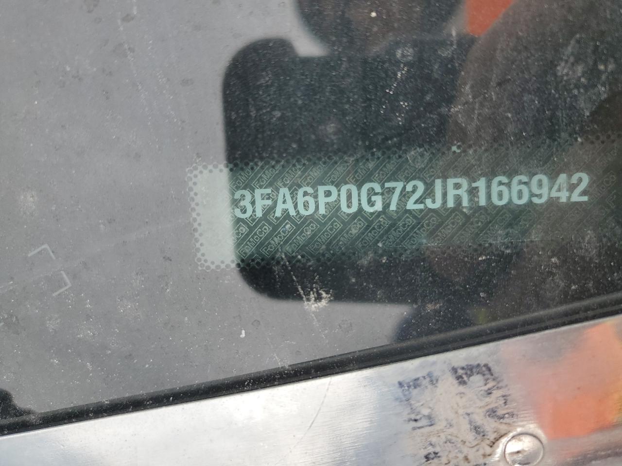 2018 Ford Fusion VIN 3FA6P0G72JR166942 Copart auction photo, side / rear end damage thumbnail 14