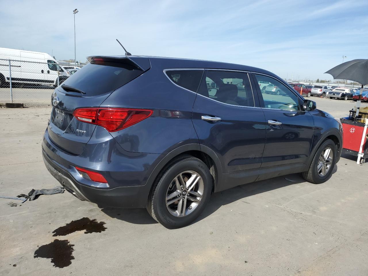 2018 Hyundai Santa Fe VIN 5NMZT3LB0JH097778 Copart auction photo, front end / rear end damage thumbnail 3