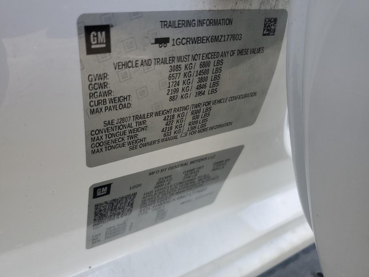 2021 Chevrolet Silverado VIN 1GCRWBEK6MZ177603 Copart auction photo, front end damage thumbnail 12