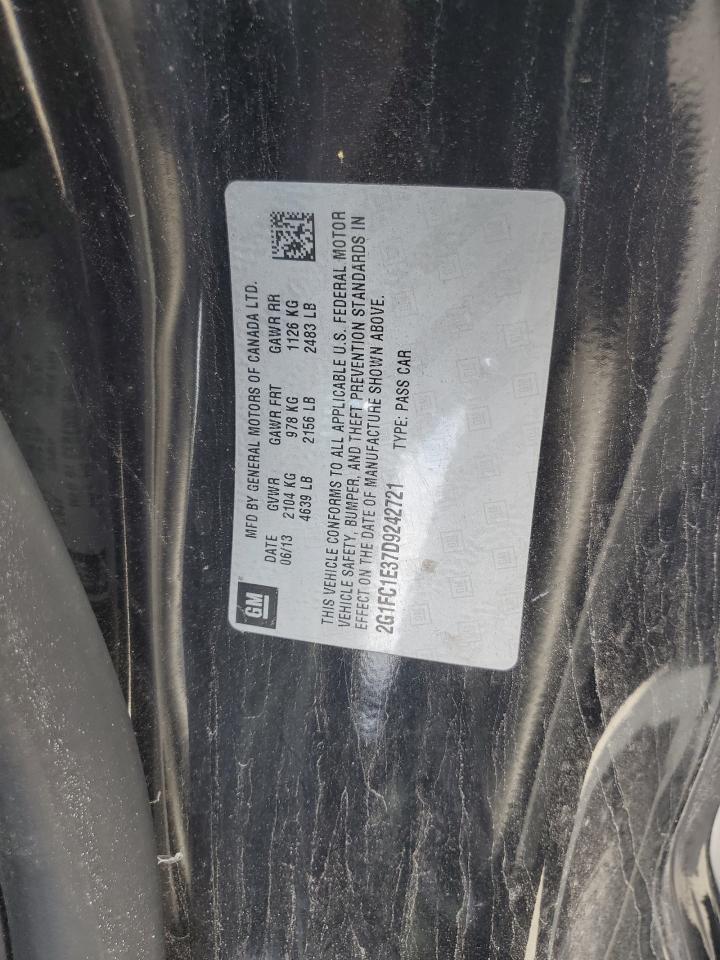 2013 Chevrolet Camaro VIN 2G1FC1E37D9242721 Copart auction photo, side / front end damage thumbnail 12