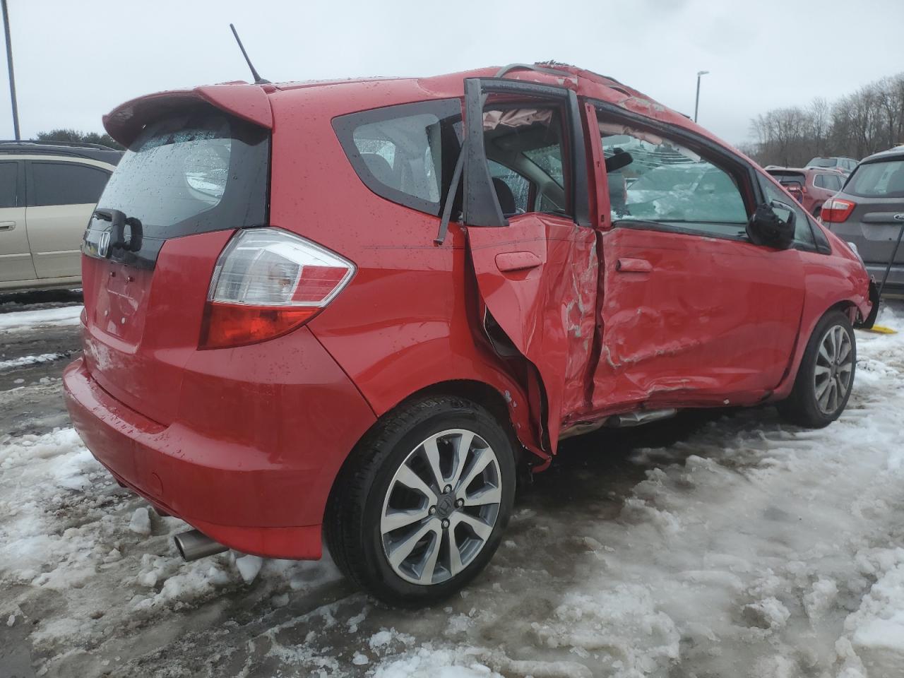 2013 Honda Fit VIN JHMGE8H51DC062038 Copart auction photo, front end / side damage thumbnail 3