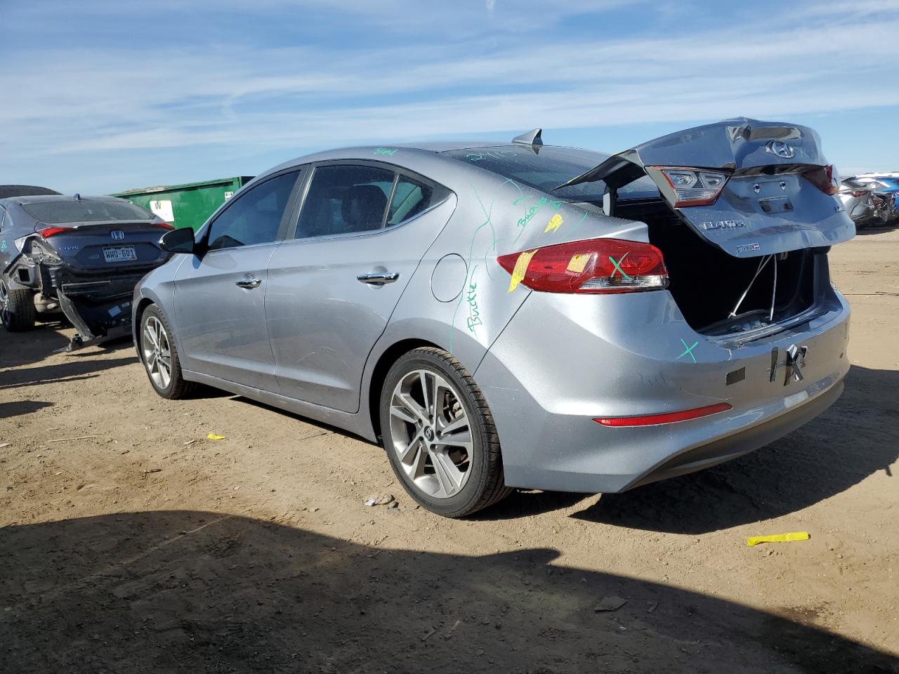 2017 Hyundai Elantra VIN 5NPD84LF4HH128595 Copart auction photo, rear end damage thumbnail 2