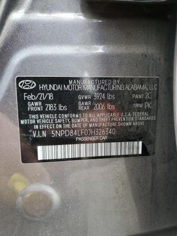 2018 Hyundai Elantra VIN 5NPD84LF0JH326340 Copart auction photo, rear end damage thumbnail 12