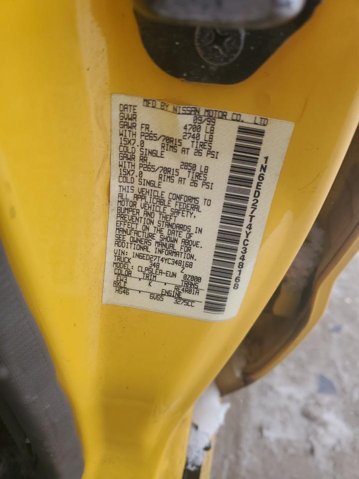 2000 Nissan Navara (Frontier) VIN 1N6ED27T4YC348168 Copart auction photo, rear end damage thumbnail 13