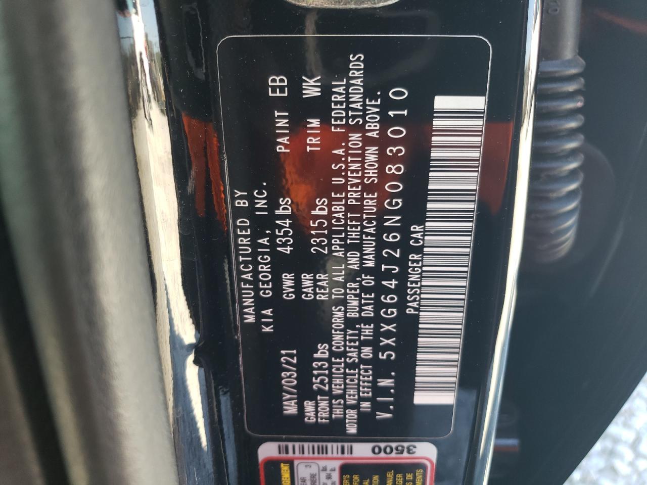 2022 KIA K5 VIN 5XXG64J26NG083010 Copart auction photo, front end / minor dent/scratches damage thumbnail 12
