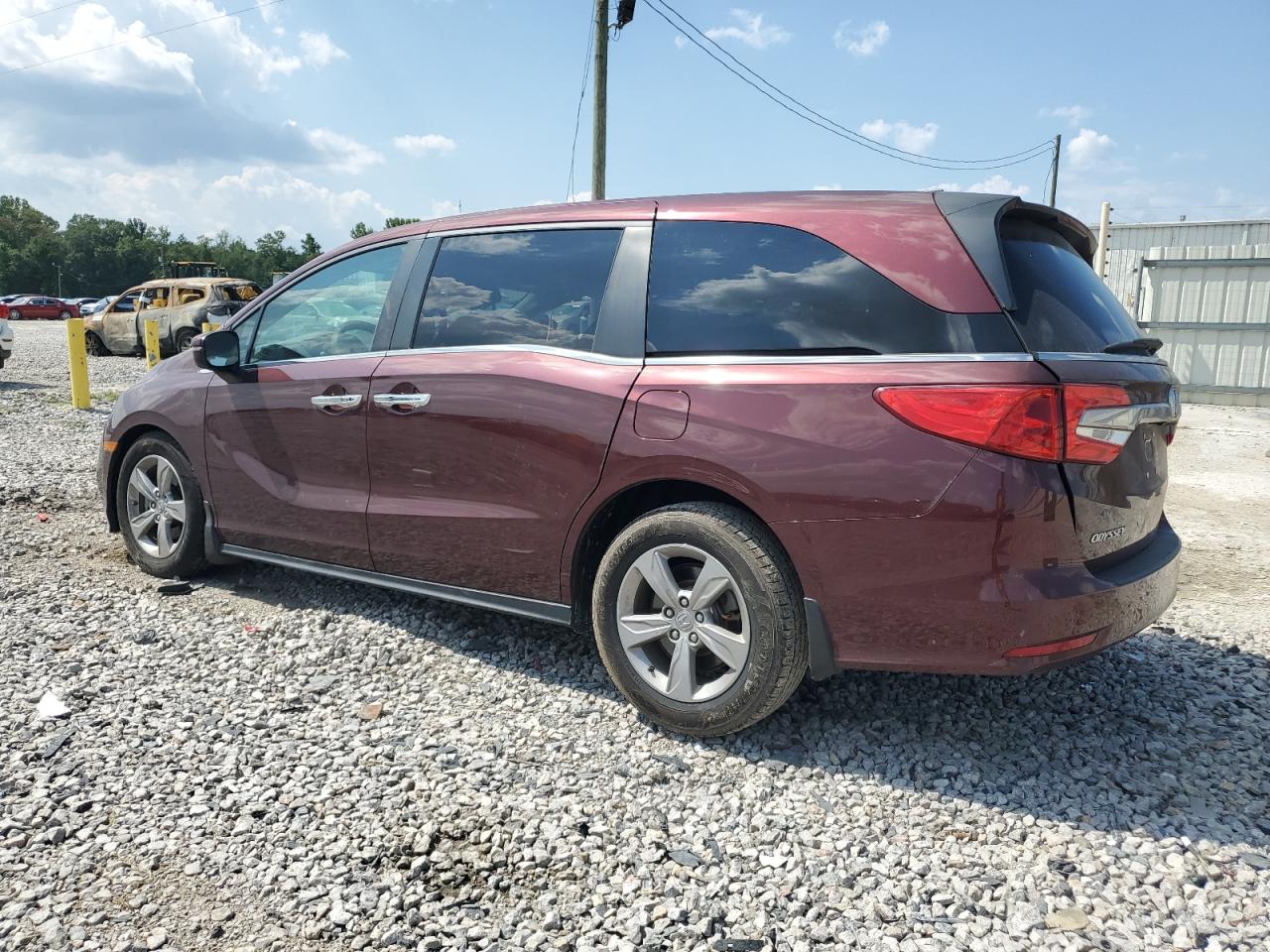 2020 Honda Odyssey VIN 5FNRL6H55LB063649 Copart auction photo, front end / side damage thumbnail 2