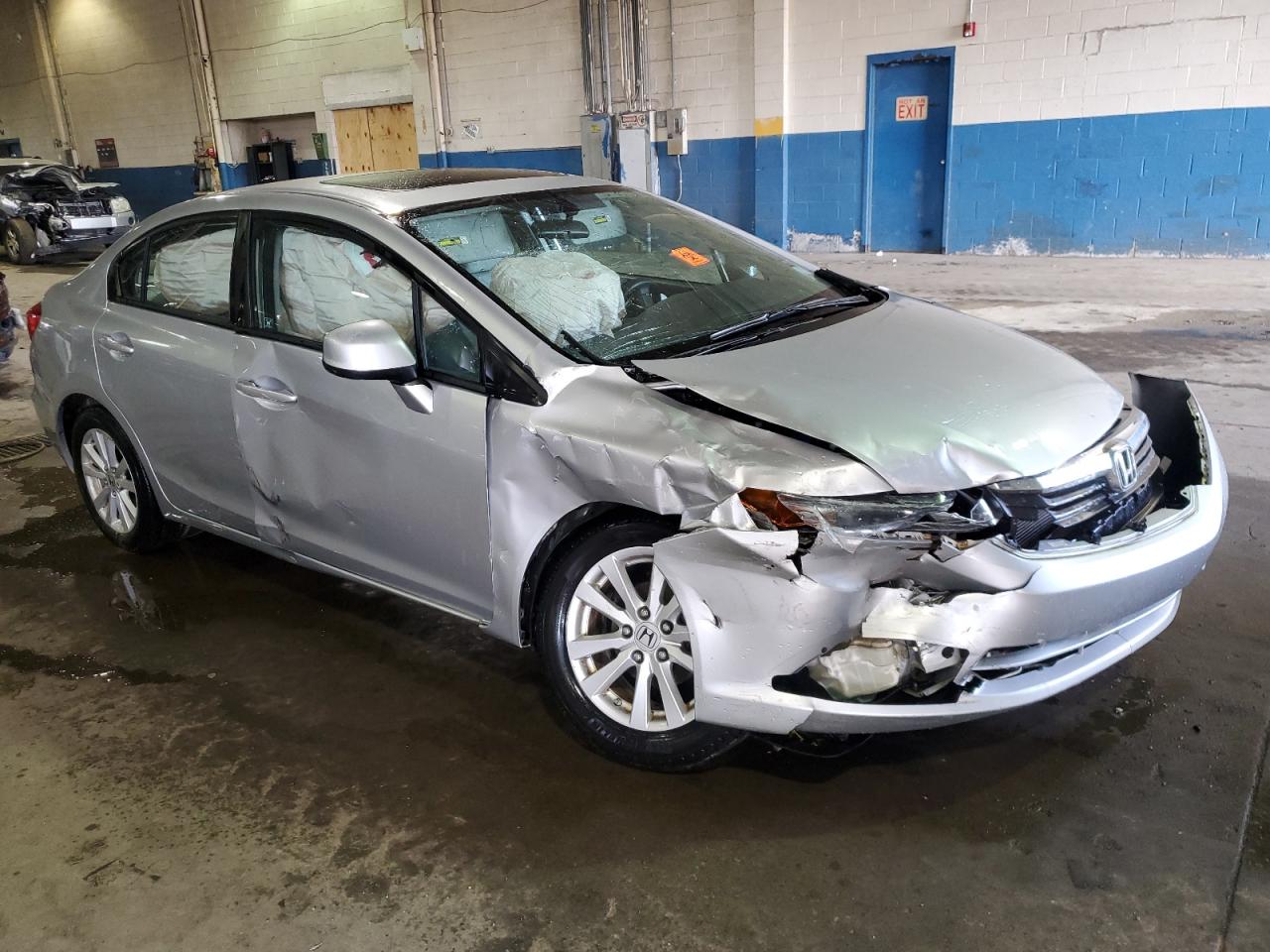 2012 Honda Civic VIN 19XFB2F80CE110118 Copart auction photo, front end / side damage thumbnail 4