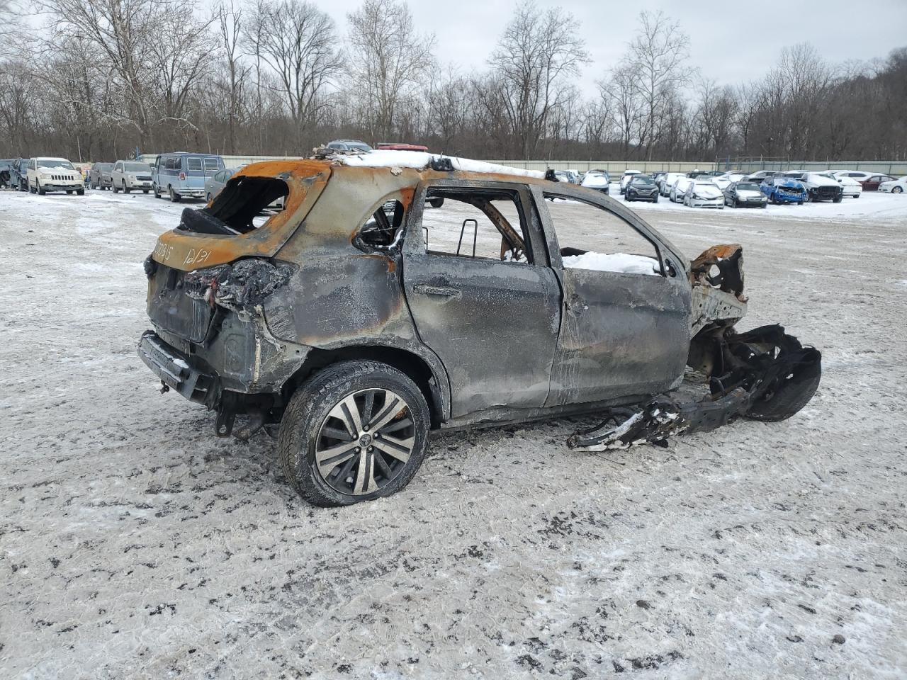 2020 Mitsubishi Outlander VIN JA4AR3AU6LU000315 Copart auction photo, burn damage thumbnail 3