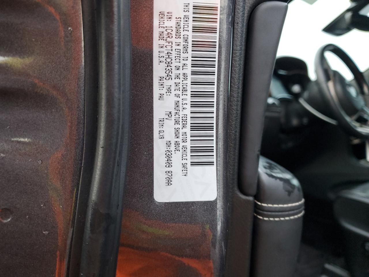 2017 Jeep Grand Cherokee VIN 1C4RJFCT4HC843545 Copart auction photo, rear end damage thumbnail 12