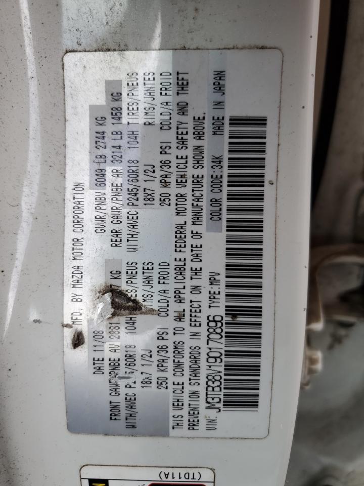 2009 Mazda CX-9 VIN JM3TB38V190170896 Copart auction photo, front end damage thumbnail 13