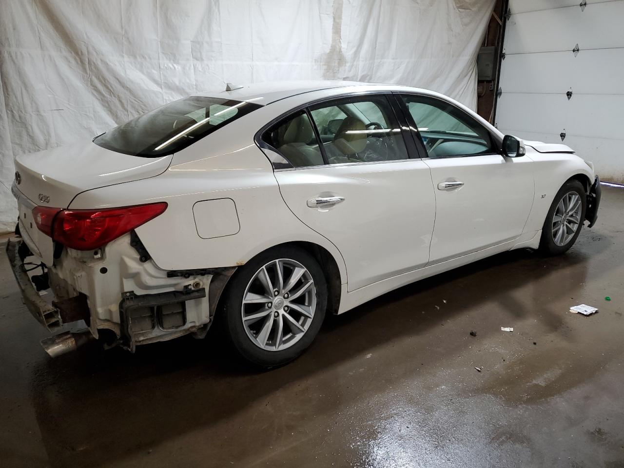 2014 Infiniti Q50 VIN JN1BV7AR0EM689170 Copart auction photo, front end / rear end damage thumbnail 3