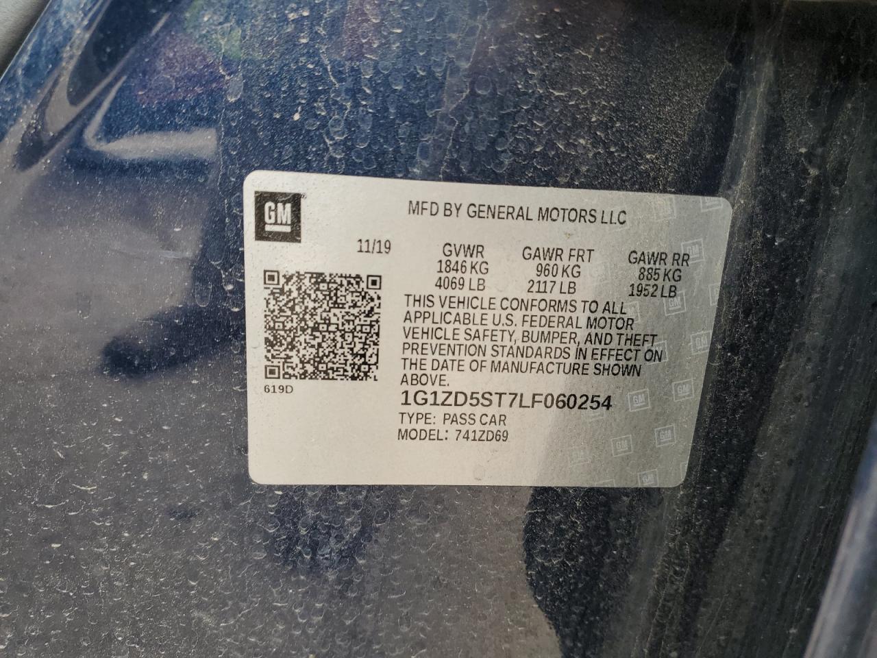 2020 Chevrolet Malibu VIN 1G1ZD5ST7LF060254 Copart auction photo, front end damage thumbnail 12