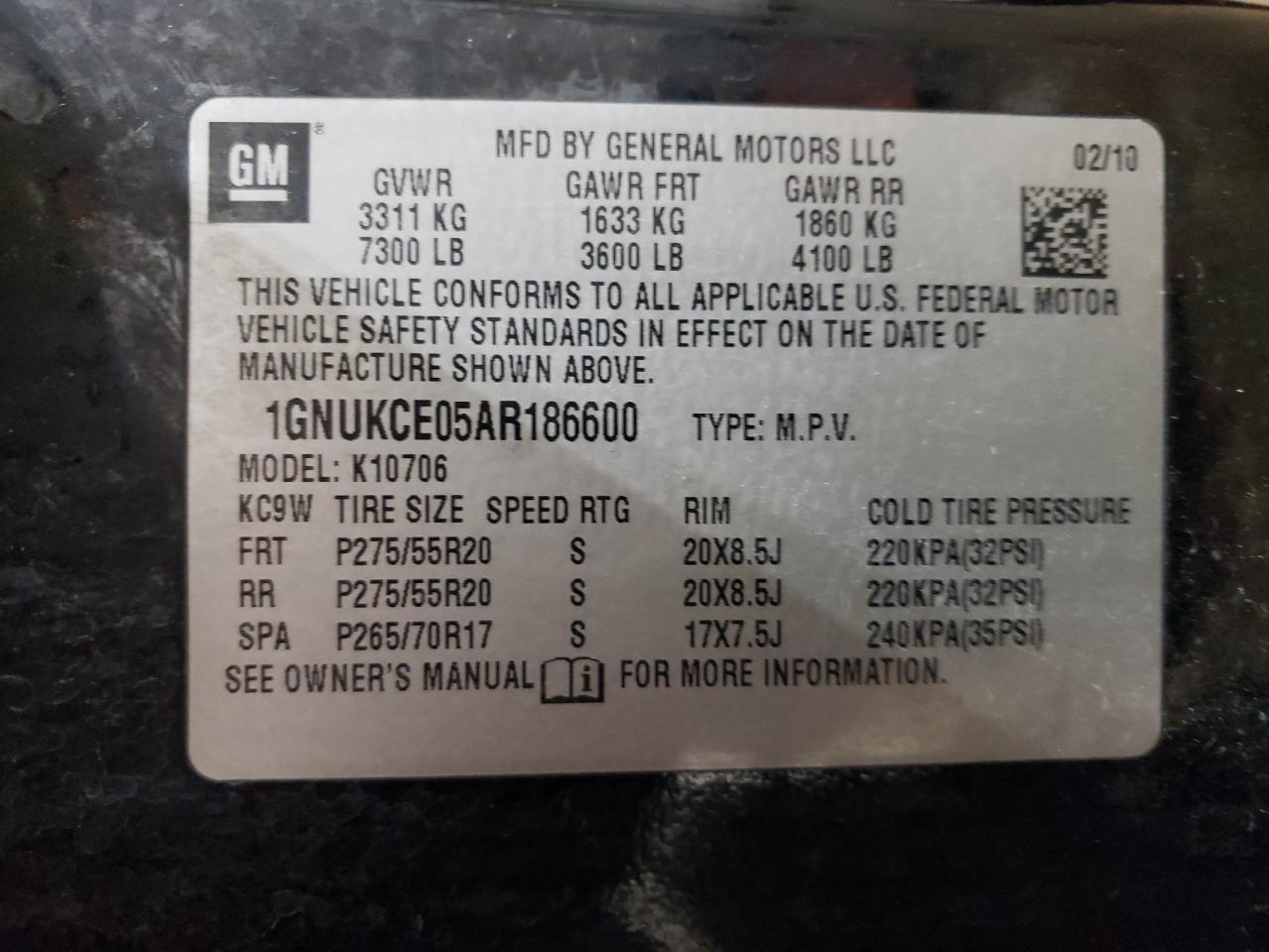 2010 Chevrolet Tahoe VIN 1GNUKCE05AR186600 Copart auction photo, mechanical / minor dent/scratches damage thumbnail 13