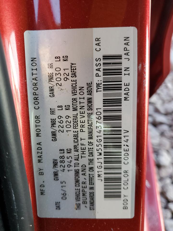 2016 Mazda 6 VIN JM1GJ1W55G1437601 Copart auction photo, all over damage thumbnail 12