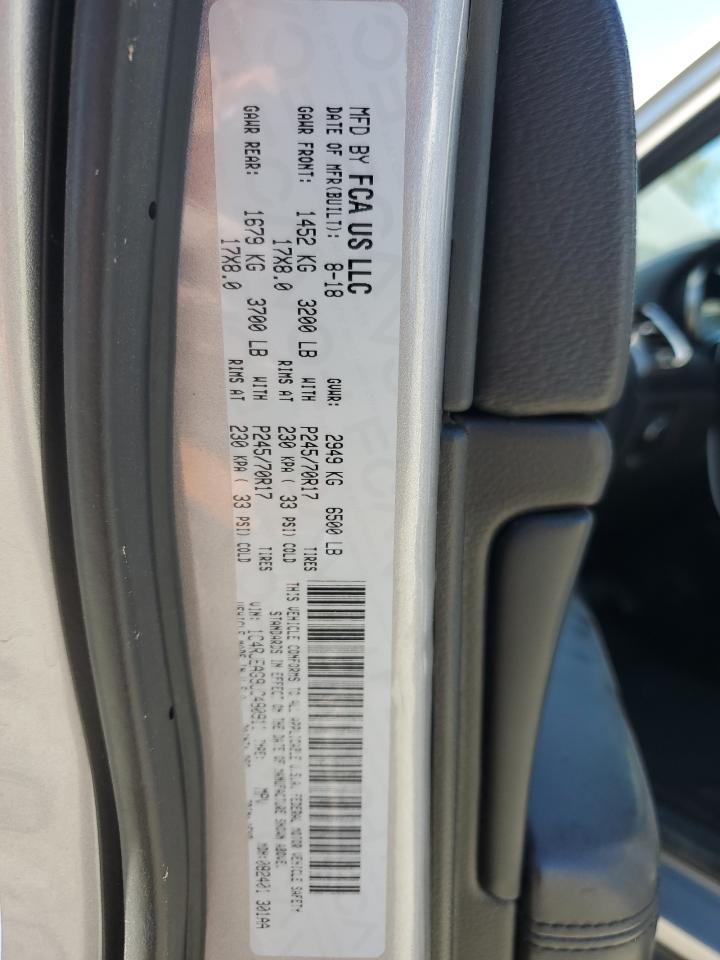 2018 Jeep Grand Cherokee VIN 1C4RJEAG9JC480911 Copart auction photo, top/roof damage thumbnail 13