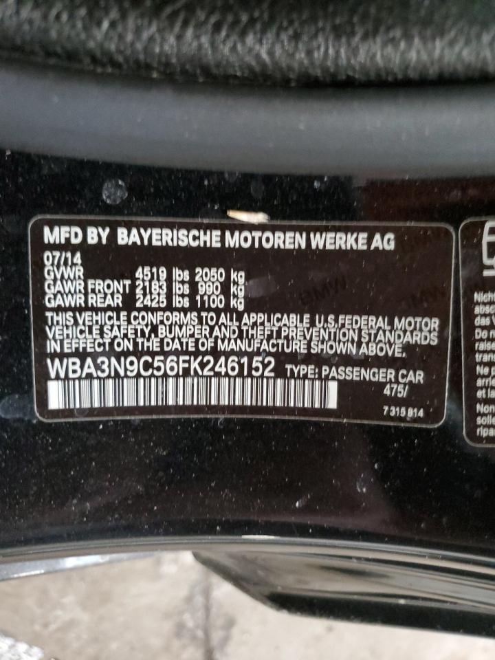 2015 BMW 4er VIN WBA3N9C56FK246152 Copart auction photo, side / rear end damage thumbnail 14