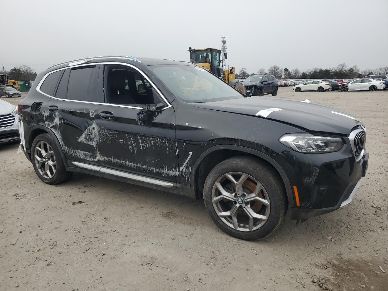 2023 BMW X3 VIN 5UX53DP00P9R45853 Copart auction photo, side / rear end damage thumbnail 4
