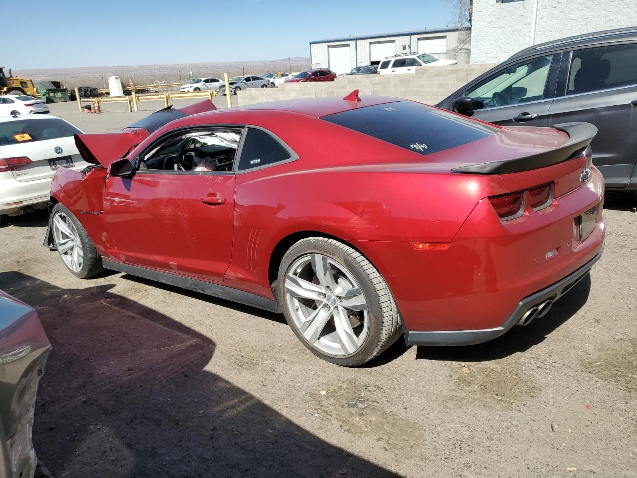 2013 Chevrolet Camaro VIN 2G1FL1EPXD9805991 Copart auction photo, front end / side damage thumbnail 2