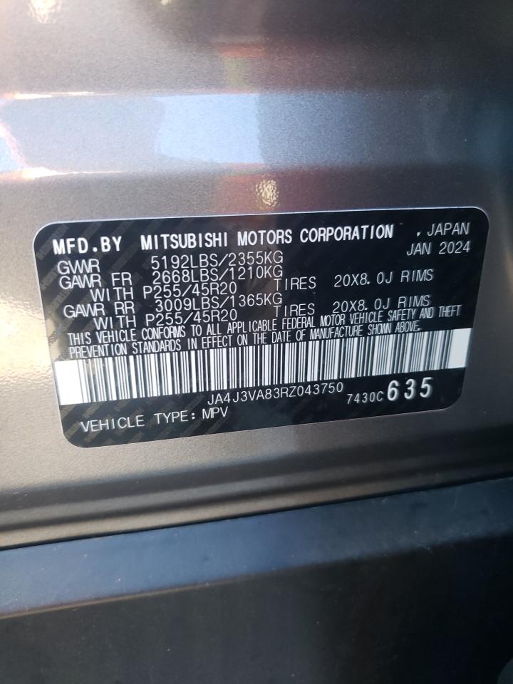 2024 Mitsubishi Outlander VIN JA4J3VA83RZ043750 Copart auction photo, side / front end damage thumbnail 15