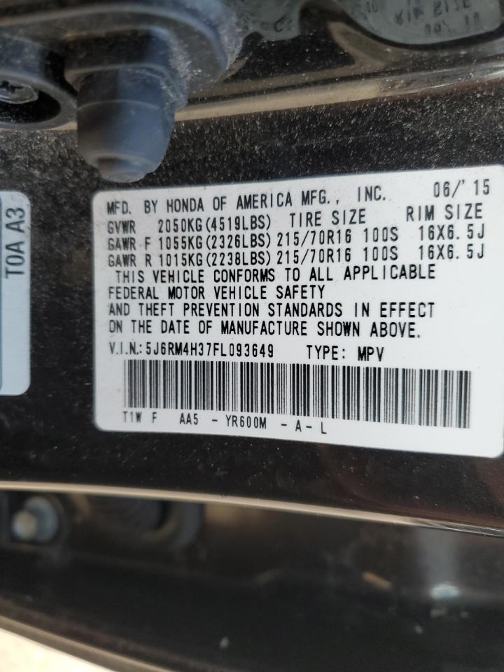 2015 Honda CR-V VIN 5J6RM4H37FL093649 Copart auction photo, undercarriage damage thumbnail 13