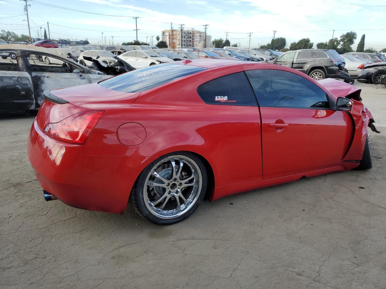 2008 Infiniti G VIN JNKCV64E38M119722 Copart auction photo, front end / side damage thumbnail 3