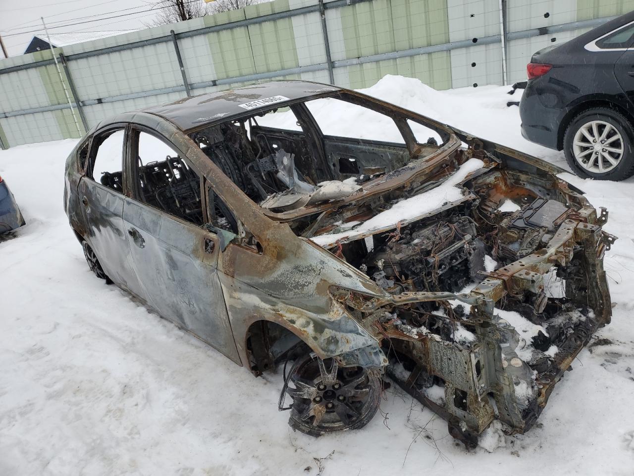 2011 Toyota Prius VIN JTDKN3DU3B0256970 Copart auction photo, burn damage thumbnail 4